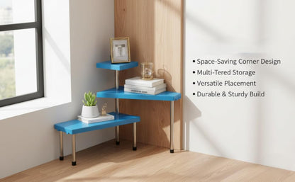 3 Tier Countertop Organizer Corner Shelf Rack Multipurpose Storage Stand for Kitchen,