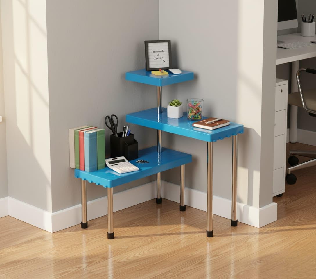 3 Tier Countertop Organizer Corner Shelf Rack Multipurpose Storage Stand for Kitchen,