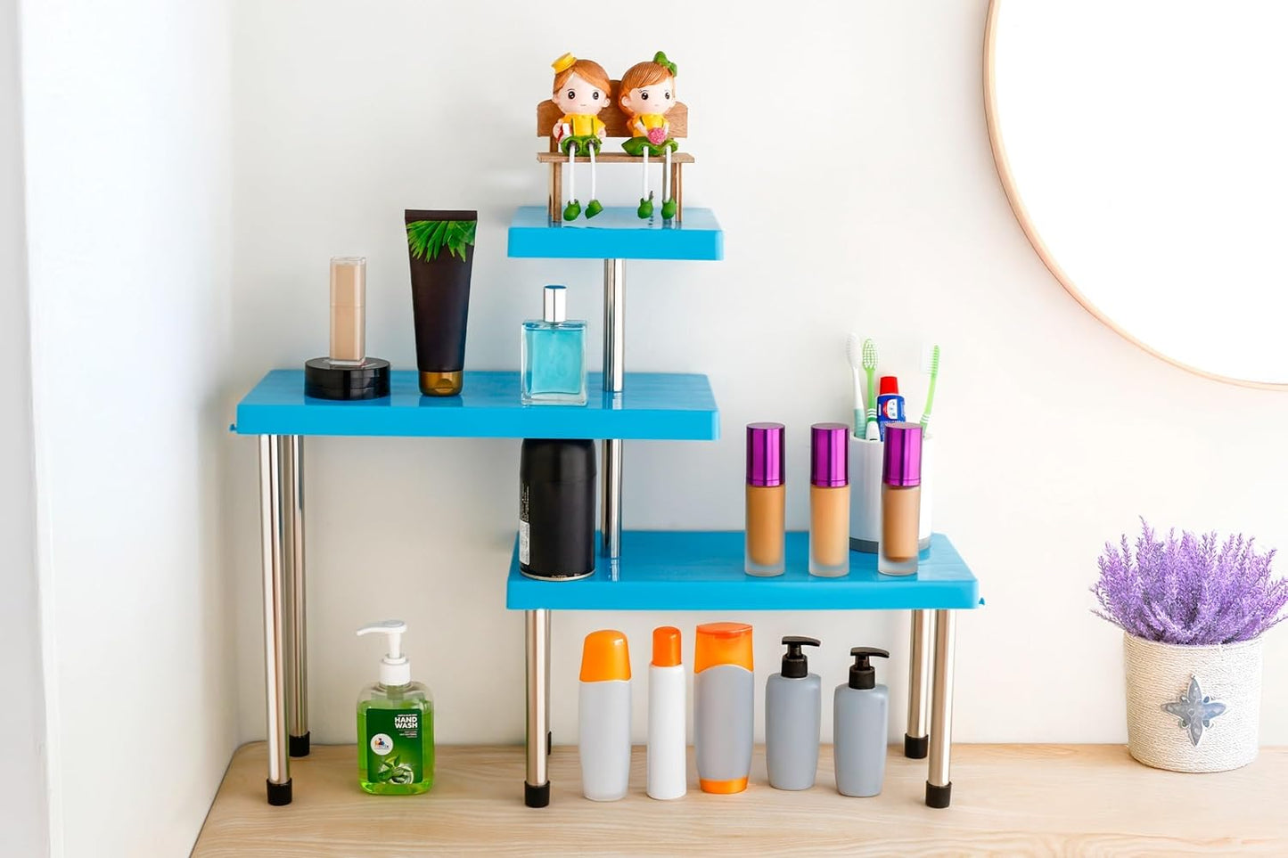 3 Tier Countertop Organizer Corner Shelf Rack Multipurpose Storage Stand for Kitchen,